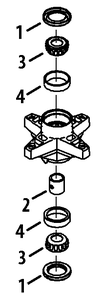 Deck Spindle Diagram and Parts List for Z-FORCE15 53AA5D2L100 Cub Cadet Lawn Tractor